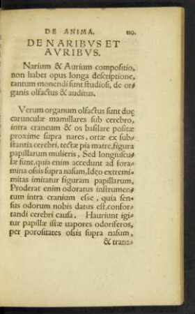 De Naribus Et Auribus.