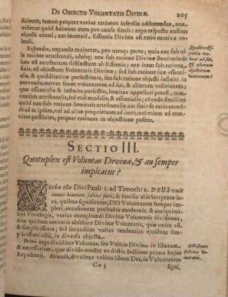 Sectio III. Quotuplex est voluntas Divina, & an semper impleatur?