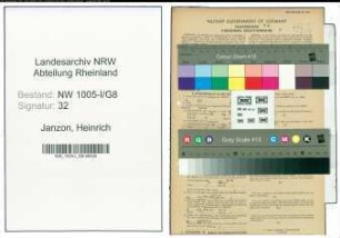 Entnazifizierung Heinrich Janzon , geb. 10.10.1905 (selbst. Gewerbetreibender)