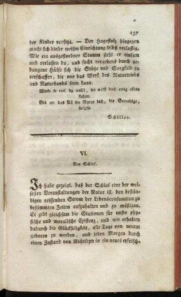 VI. Der Schlaf.