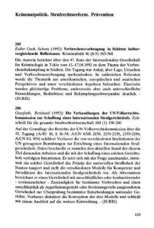 133-146, Kriminalpolitik. Strafrechtsreform. Prävention