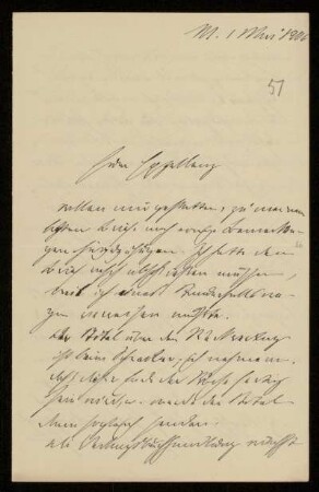 51: Brief von Fritz André an Gottlieb Planck, M[arburg], 1.5.1906