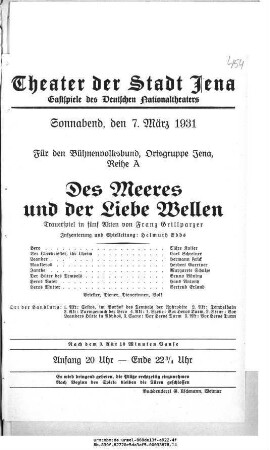 Des Meeres und der Liebe Wellen