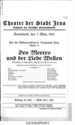Des Meeres und der Liebe Wellen