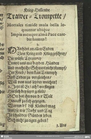 Krieg-Hallende Trawer-Trompette