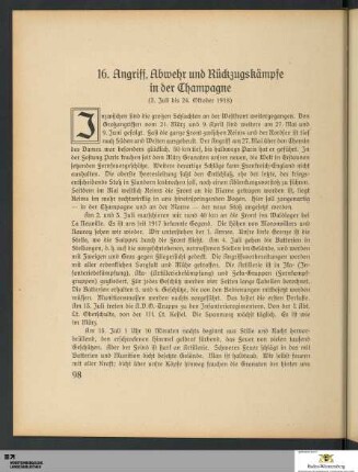 16. Angriff, Abwehr und Rückzugskämpfe in der Champagne