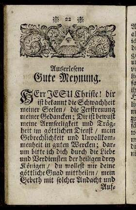 Auserlesene Gute Meynung.
