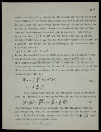 Lorentzscge und van der Waalssche Gestalt der Zustandsgleichung