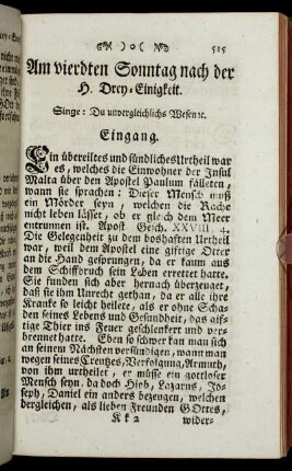 Am vierdten Sonntag nach der H. Drey-Einigkeit. - Am sechsten Sonntag nach der h. Drey-Einigkeit.