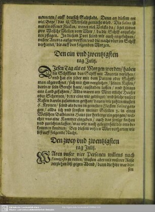 Den zwey und zwentzigsten tag Julij. - Den 29. tag Julij
