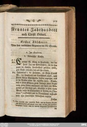 Neuntes Jahrhundert nach Christi Geburt.