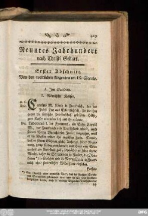 Neuntes Jahrhundert nach Christi Geburt.