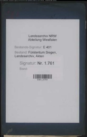 Wahl der Berggerichtsschöffen im katholischen Landesteil Nassau-Siegens