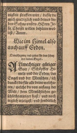Wie im Himel also auch auff Erden.