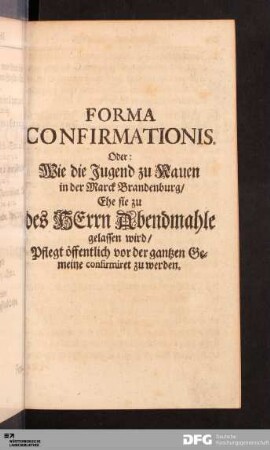 Forma Confirmationis.