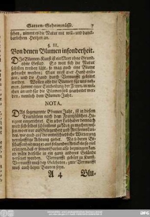 §. III. Von denen Blumen insonderheit.
