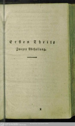 Erster Theils Zweyte Abtheilung