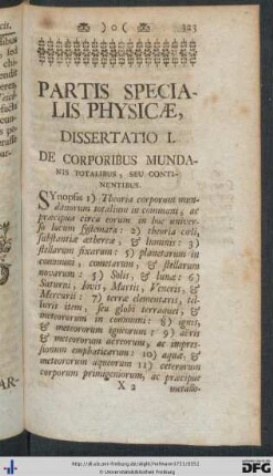 Pars Specialis Physicae.