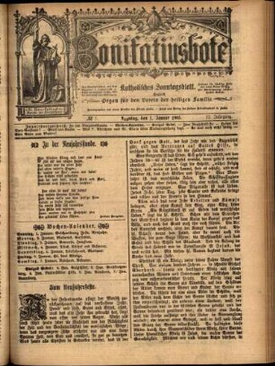 Erste Ausgabe vom Sonntag, den 01. Januar 1905.