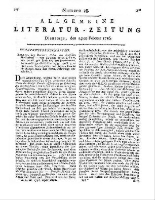 Dohm, C. C. W.: Ueber den deutschen Fürstenbund. Berlin: Decker 1785