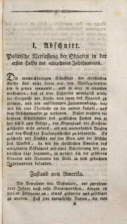 Versuch einer Kirchengeschichte des achtzehnten Jahrhunderts. 1, Vom Jahre 1700 - 1750