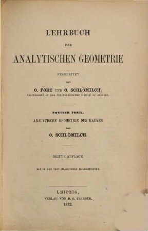 Lehrbuch der analytischen Geometrie. 2