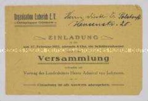 Einladung zu einer Versammlung der Organisation Escherisch
