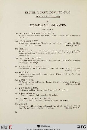 VI. Renaissance-Bronzen (Nr. 281-300)