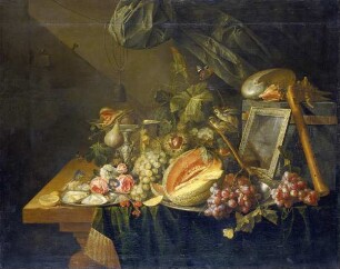 Prunkstillleben mit kopulierenden Spatzen