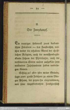 II. Der Zweykampf