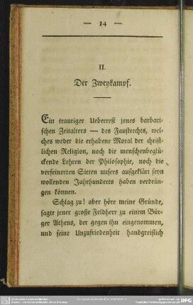 II. Der Zweykampf