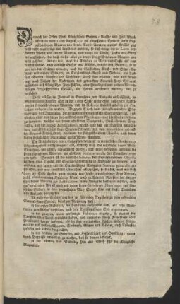 Da nach der Ordre Einer Königlichen General-Accise- und Zoll-Administration vom 10ten August a. c. die eingesandte Extracte derer freygeschriebenen Waaren von denen Accise-Aemtern meines Kreises gar nicht recht angefertigt und bearbeitet worden, so daß einige die in Loco versteuerte Weine und andere Waaren, und einige die Wolle, Zucker und Sirop mit aufführen, da doch dieses alles zu denen freygeschriebenen Waaren gar nicht gehöret, sondern nur, was die Adlichen an Wein und Coffe auf dem platten Lande ... : Berlin, den 20sten December 1781.