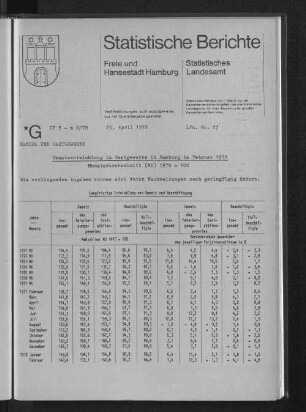 Umsatzentwicklung im Gastgewerbe in Hamburg im Februar 1978 : Lfd. Nr. 23