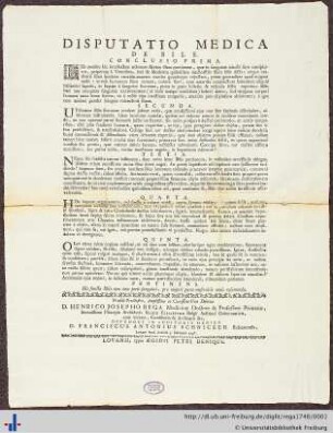 Disputatio Medica De bile