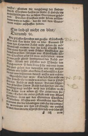 Ein leib ist nicht on blut/ Darumb etc.