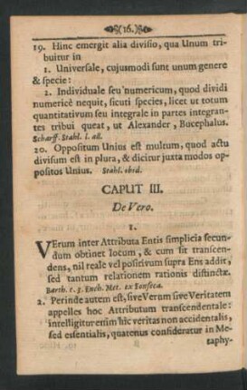 Caput III. De Vero.