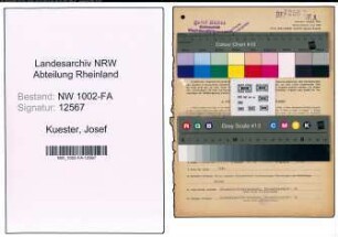 Entnazifizierung Josef Kuester, geb. 09.10.1905 (Haendler)