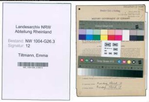 Entnazifizierung Emma Tiltmann , geb. 05.12.1899 (Buchhalterin)