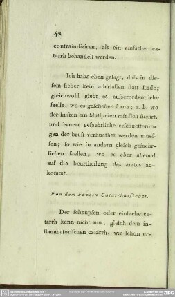 Von dem Faulen Catarrhalfieber