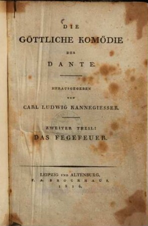 Die göttliche Komödie des Dante, 2. Das Fegefeuer