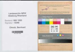 Entnazifizierung Bernhard Ohnolz, geb. 22.09.1907 (Bankangest.)