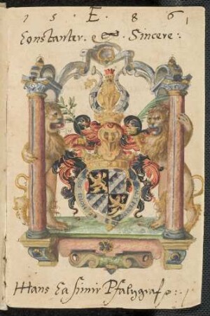 Wappen Pfalzgraf Johann Kasimir von Pfalz-Lautern, Eintrag 1586