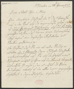 Brief an B. Schott's Söhne : 20.01.1825