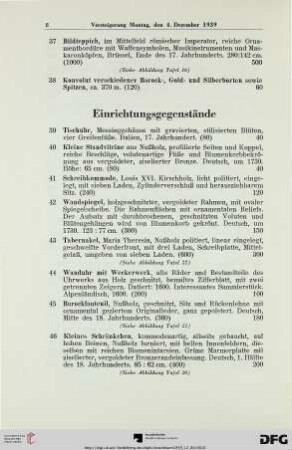 Einrichtungsgegenstände (Nr. 39-63)