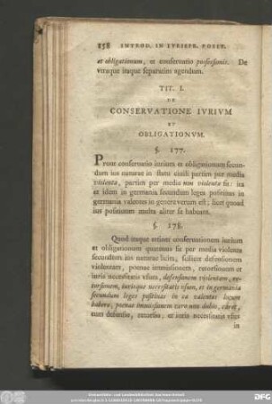 Tit. I. De Conservatione Iurium Et Obligationum.