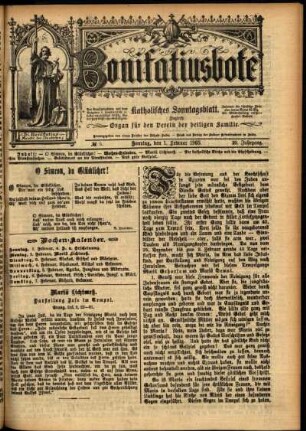 Erste Ausgabe vom Sonntag, den 01. Februar 1903.