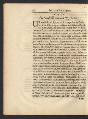 Cap. IV. De Siculi soli natura & felicitate