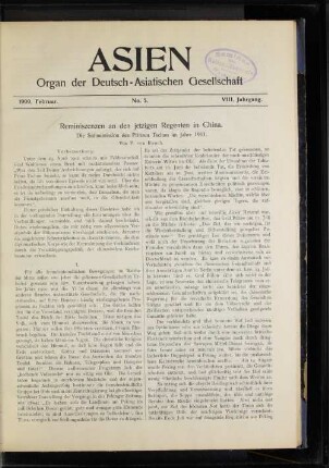 1909, Februar. No.5. VIII. Jahrgang.