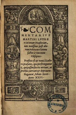 Commentarivs Martini Lvtheri in Ionam Prophetam