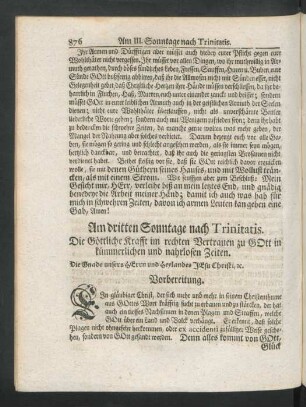 Am dritten Sonntage nach Trinitatis